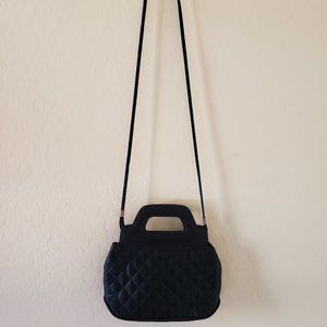La Regale Black Vintage Satin Tote